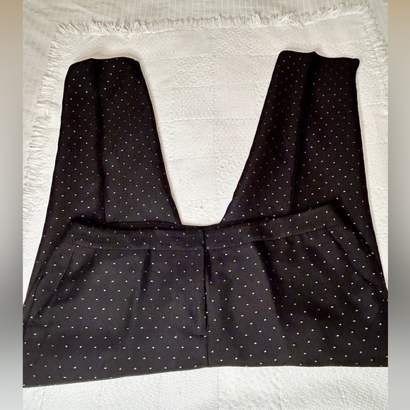 Talbots Pants Black with Gold Sparkle Dot Ankle Length Dressy size 18 W Petite - Picture 9 of 16